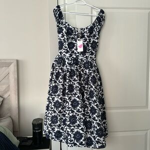 nWT blue floral tulle dress